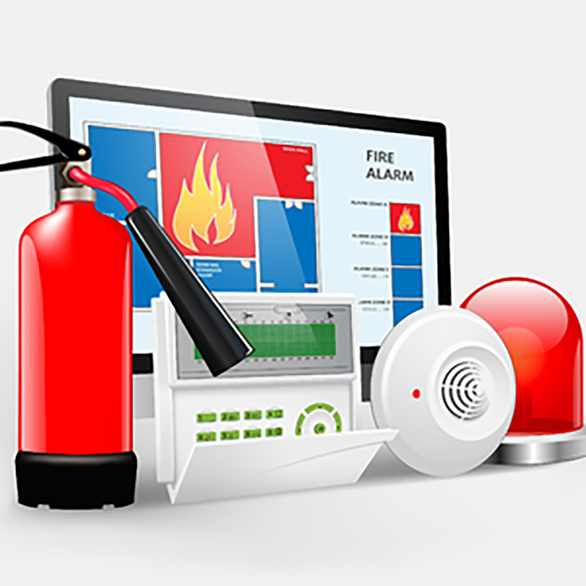 Glow Fire Protection alarms cctv